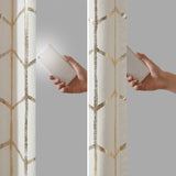 Total Blackout Metallic Print Grommet Top Curtain Panel Pair B035129662