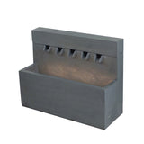 11.8x30.7x23.6" Decorative Gray Fountain with Rectangle Design, with Light and Pump, for Indoor and W2078138950