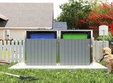 Garbage Bin Shed Stores 2 Trash Cans Metal Outdoor Bin Shed for Garbage Storage,54 cubic feet of W1598P357715