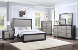 ZNTS Silver and Black 2-Drawer Nightstand B062P209013