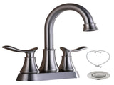 2-Handle 4-Inch Brushed Nickel Bathroom Faucet, Bathroom Vanity Sink Faucets with Pop-up Drain and 99679626
