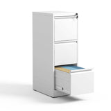 3 Drawer Metal Vertical File Cabinet with Lock Office Home Steel Vertical File Cabinet for A4 30844462