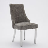 Rayon Cloth Flocking Chenille Dining Chairs Channel Kitchen Dinner Chair Comfy Fabric Upholstered W1143P293316
