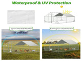 10 x 13ft Outdoor Large Metal Chicken Run Coop with 1 piece of Waterproof Cover, Garden Backyard 75157167