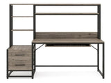 60" Tall Computer Desk, Writing Table with 2 Drawers & Open Storage Shelves 58114459