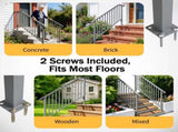 Handrails for Outdoor Steps, Iron Handrail Fits 4 Step, Transitional Handrail with Installation Kit, 20221483