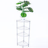 XM-243S Fan-shaped Carbon Steel Metal Assembly 4-Tier Storage Rack Silver Gray 91288015