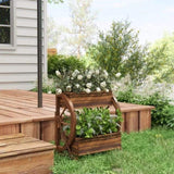 Wooden Planter Box, 2-Tier Raised Garden Bed, 22" x 13" x 22" 34659821