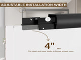 44-48 in. W x 72 in. H Double Sliding Shower Door, Semi-frameless Bathroom Sliding Door with 1/4" T5223P411680