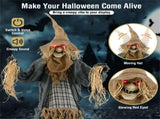 7ft Life-Size Animated Halloween Scarecrow - Sound-Activated 28912663