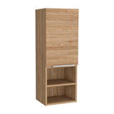 Medicine Single Door Cabinet 32" H, Two Interior Shelves, Two External Shelves, Light Oak B097133166