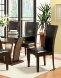 Style Comfort Contemporary 2pcs Side Chairs Dark Cherry Brown Leatherette Cushion Seat Kitchen B011115665