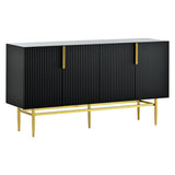 TREXM Modern Elegant 4-door Sideboard Gold Metal Handle Buffet Cabinet for Dining Room, Living Room, WF304382AAB