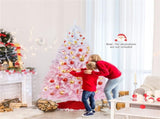 7ft Flocked Christmas Tree - 1264 Branch Tips, Fireproof PVC, 3-Section Assembly, 20" 05926505