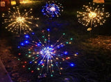 Warm white 6-pack 120 LED 8-mode solar fireworks light, outdoor garden waterproof fireworks light, 62955353