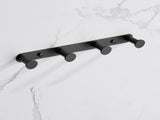 Towel Hook Matte Black Stainless Steel Towel Robe Coat Rack Rows of Four Hooks Bathroom Accessories 28224755