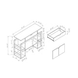 Modernize Kitchen Buffet Organizing Cabinet with 4 Shelves, White & Dark Taupe B107130967