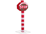 Lighted STOP Sign Christmas Yard Decorations, Pre-lit Road Sign SANTA STOP HERE with 70 LED White 88273492