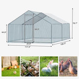 ZNTS 13 x 10 ft Large Metal Chicken Coop, Walk-in Poultry Cage Chicken Hen Run House with Waterproof 12202232