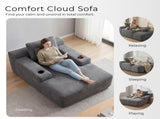 Morpheus Oversized Compressed Single Sofa,Grey T6052P587195