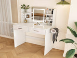 LED Mirror Vanity Dressing Table with Lights for Women & Girls - 3-Color Adjustable Light Strips, 2 W2700P297921