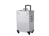 4-in-1 Draw-bar Style Interchangeable Aluminum Rolling Makeup Case Silver 11970627