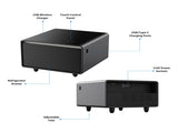 Modern Smart Side Table with Built-in Fridge, Wireless Charging, Temperature Control, Power Socket, W1172P178854