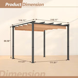 ZNTS 10' x 10' Aluminum Patio Pergola with Retractable Pergola Canopy, Backyard Shade Shelter for Porch, W2505P155204