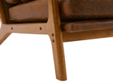 High Back Solid Wood Armrest Backrest Iron Frame Bronzing Cloth Indoor Leisure 79269077