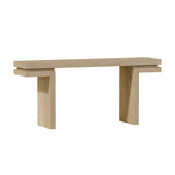 66" Extra Wide Real Wood Veneered Console Table, Minimalist Sofa Table Behind Couch for Entryway, W1435P312700