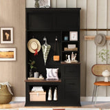 U-Can Modern Entryway Bench with Coat Rack, 3 Shelves and Drawers, 3 Sturdy Hooks, 40.2'' Wide Hall N724P264676B