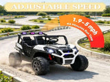 White 2 Seater 24V Kids Electric Car, Remote Control 3 Speed LED Lights Music Horn Spring Suspension 96786378
