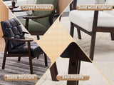 Medieval-inspired modern armchair with high back upholstered chair, solid wood legs, W2989P382766