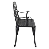 ZNTS 38in Outdoor Orchid Back Aluminum Bench Black 43199570