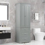 ZNTS Tall Storage Cabinet with Three Drawers for Bathroom/Office, Grey WF299282AAE