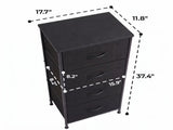 2/4-Drawer Dresser with Metal Frame & Wood Top, Fabric Storage Organizer, Black 11064402