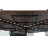 Corner Bar Cabinet with LED Lights and Mirrored Backing, Modern Rustic Liquor Cabinet with Glass N752P508295D