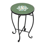 Mosaic Round Terrace Bistro Table Green Flowers Mosaic 27524992