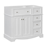 36'' Bathroom without Basin Sink, Solid Wood Frame Bathroom Storage Cabinet, Freestanding GL-N710P184833K
