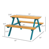 ZNTS Wooden outdoor children's picnic table 28974120