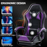 Ergonomic Gaming Chair with Footrest, PU Leather Video Game Chairs for Adults, Reclining Gamer Chair 98892423