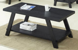 ZNTS Athens Contemporary Replicated Wood Shelf Coffee Table in Black Finish T2574P164642