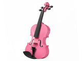 New 4/4 Acoustic Violin Case Bow Rosin Pink 21037626