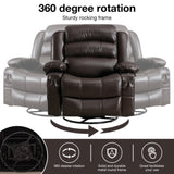 Massage Swivel Rocker Recliner Chair with Vibration Massage and Heat Ergonomic Lounge Chair for W1521130741