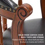 Seat height 26'' Cow top Leather Wooden Bar Stools, 360 Degree Swivel Bar Height Chair with Backs 67931903