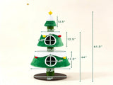 61.5" Christmas Cat Tree Tower with 2 Large Semi-Enclosed Plush Condos, Full Natural Jute Scratching 11165664