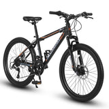 S24102 24 Inch Mountain Bike Boys Girls, Steel Frame, Shimano 21 Speed Mountain Bicycle with Daul W709P294015