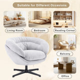 Modern Chenille Chair, 360&deg Swivel Club Chair/Accent Chair with Removable Cushion, Round N817P207777G