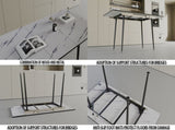 47" expandable to 63" inch MDF square white marble patterned dining table, modern industrial kitchen W2189P174790