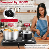 Electric Hot Plate for Cooking,Electric Cooktop 2 Burner,1800W Portable Electric Stove,Glass Cooktop 64421151